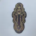 Wooden Halloween skeleton wall hanging detail view, gothic spooky decor ornament for home. - L / Style 1