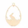 Pascua madera huevo conejo colgante pendiente DIY manualidades decoración para fiesta - 10 Pcs/Set / Estilo C