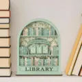 Wooden reading counter bookshelf decoration ornament desktop home decor craft pendant - 3D Double Layer 8cm / Light Green