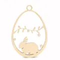 Colgante de madera huevo de Pascua conejo, adorno colgante hueco DIY para decoración de fiesta. - 10 Pcs/Set / Estilo A