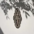 Wooden wall hanging miniature woodcut carving gothic dagger flower home decor plaque art - Style 8