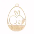 Adorno de madera con forma de huevo de pascua conejo y zanahoria para decoración. - 10 Pcs/Set / Estilo F