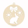 Detalle de recorte de conejo de madera con figura hueca y lazo para manualidades Pascua. - 10 Pcs/Set / Estilo I