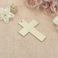 Ξύλινο σταυρό κρεμαστό DIY χειροτεχνία διακοσμητικό ξύλινο κομμάτι δώρο ετικέτα διακόσμηση - Με Τρύπα / Πακέτο 10 Τεμαχίων