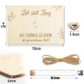 Wooden graduation gift set with engraved card, glass test tube, twine and heart decor. - Alphabet