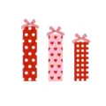Valentine's Day wooden block table sign tier tray decor romantic love heart home ornament - Heart Wavy Plaid Style QR6037 / 5.4*5.4*Height 15/18/21cm