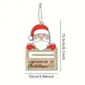 Wooden Santa Claus money holder ornament detail showing slot and Christmas holiday text design. - Santa Claus