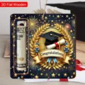 Wooden graduation money holder ornament with cap design, perfect graduation gift for students. - Style 5 / 10x10x0.3cm