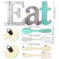 Wooden Eat Sign Spoon Fork Wall Decor Kitchen Hanging 3-Piece Set Vintage Rustic Art - Style 4 (PP-GP-028-4) / Thickness 0.5cm