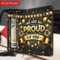 2025 Graduation Wooden Cash Holder Money Clip Graduation Party Gift Hanging Ornament - Style 8 / 10x10x0.3cm