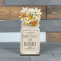 Décoration de table en pot de mason en bois cadeau de fête des mères ornement floral - Style C
