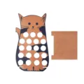 Wooden cat coffee capsule holder detail view showcasing slot panel and base stand. - Cat Coffee Capsule Holder