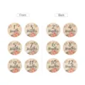 Wooden baby monthly milestone discs floral design newborn growth photo props 12pcs - Six Pieces