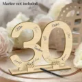 Wooden number 30 sign personalized party guest book table decoration anniversary gift wood decor - 30