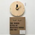 Orologio da parete in legno stile nordico movimento silenzioso per soggiorno camera - Giallo + nero (spedito senza batterie)