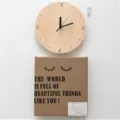 Horloge murale en bois nordique horloge silencieuse minimaliste pour salon chambre. - Édition de base (piles non incluses)