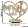Hölzernes Muttertag Herz Tischschild Dekoration Mom Life Geschenk Holz Tisch Deko - Modell MOMLIFE