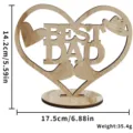 Hölzernes Herz Tischschild Bestes Papa Vatertagsgeschenk Deko Buchstaben Tischschmuck - Modell BESTDAD