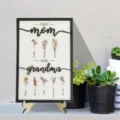 Personalisiertes Muttertag Holz Fotorahmen Blumen Familie Tisch Dekoration Geschenk - 15x20x1cm / Muttertagsstil