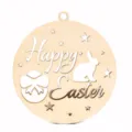 Adorno colgante de Pascua de madera con lindo conejito, huevo y estrellas para decoración festiva. - 10 Pcs/Set / Estilo H