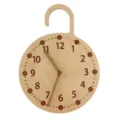 Holzuhr Kinderzimmer Wanduhr, runder leiser Lernwanduhr mit Zahlen und Minutenskala. - #2 Halbgeschlossener Griff