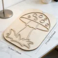 Tablero sensorial de hongos de madera DIY decoracion artesania de primavera posavasos - Estilo Champiñón