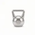 Λεπτομερής όψη μεταλλικής kettlebell σε ασημί χρώμα με σήμανση 24kg για προπόνηση. - Kettlebell / Kettlebell Ασημί