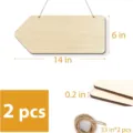 Panneau en bois brut suspendu avec corde de jute, plaque DIY 14x6 pouces lot de 2. - Ensemble de 2 Pièces Flèche (Style 8) / 2 Pièces/Ensemble