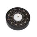 Wooden tea light candleholder with zodiac signs, black round decorative candle holder for home. - Astrological Zodiac