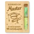 Wooden graduation money gift card holder with glass test tube for cash present and greetings. - Style 1