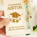 Holz Geldgeschenk Karte zum Abitur mit Reagenzglas, kreatives Abschluss Geschenkidee. - Stil 11