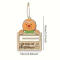 Weihnachten Holz Geldhalter Ornament Anhänger für Baum Party Dekoration 14x10cm - Lebkuchenmann