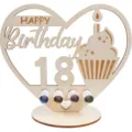Soporte de regalo de dinero de madera corazón 18 cumpleaños expositor creativo decorativo. - 18