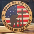 Wooden US Independence Day Round Sign Patriotic Soldier Cross Wall Hanging Decor Plaque - 4 Layers (Diameter 30cm) / Style A
