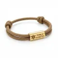 Bracelet paracorde tressé marron alerte médicale acier inoxydable gravé type 2 diabète - Alerte Médicale Paracorde Marron Accessoires Dorés