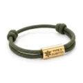 Bracelet d'alerte médicale Diabète Type 2 en acier inoxydable tube doré cordon paracorde - Alerte Médicale Paracorde Vert Armée Accessoires Dorés