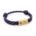 Bracelet d'alerte médicale en acier inoxydable avec cordon paracorde gravé pour diabétique. - Alerte Médicale Paracorde Marine Rouge Accessoires Dorés