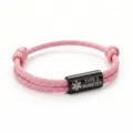 Bracelet d'alerte médicale rose en paracorde tressée avec tube en acier inoxydable. - Alerte Médicale Paracorde Rose Accessoires Noirs