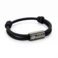 Bracelet d'alerte médicale en paracorde noire avec étiquette gravée en acier inoxydable. - Alerte Médicale Paracorde Noire Accessoires Noirs