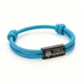 Bracelet d'alerte medicale en paracorde bleue fait main avec plaque gravee en acier inoxydable. - Alerte Médicale Paracorde Bleu Canard Accessoires Noirs