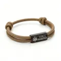 Bracelet d'alerte médicale Type 2 Diabète, Corde de Parachute Kaki en Acier Inoxydable - Alerte Médicale Paracorde Marron Accessoires Noirs