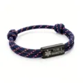 Bracelet d'alerte médicale Diabète Type 2, corde tressée paracorde faite à la main acier noir - Alerte Médicale Paracorde Marine Rouge Accessoires Noirs