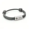 Bracelet d'alerte médicale en paracorde avec plaque acier inoxydable type 2 diabète. - Alerte Médicale Paracorde Grise Accessoires Argentés