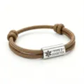 Bracelet paracorde d'alerte médicale en acier inoxydable gravé diabète de type 2 identification. - Alerte Médicale Paracorde Marron Accessoires Argentés