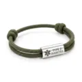 Bracelet d'alerte médicale en paracorde vert olive pour diabète de type 2 en acier inox. - Alerte Médicale Paracorde Vert Armée Accessoires Argentés