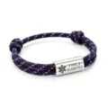 Bracelet d'alerte médicale en acier inoxydable paracorde Type 2 Diabète cordon bijoux - Alerte Médicale Paracorde Marine Rouge Accessoires Argentés