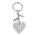 Stainless steel heart cross keychain with German prayer text engraved, stylish religious gift. - Vintage Heart Cross Style (ZR20260423B)