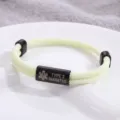 Braccialetto di allerta medica in acciaio inossidabile con cordino per diabete tipo 2. - Stile Allerta Medica / Bianco Off Hardware Nero