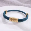 Bracciale intrecciato di allerta medica in acciaio inossidabile variante diabete tipo 2 - Stile Allerta Medica / Corda Milano Blu Pavone Hardware Argento
