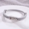 Bracciale Medico In Acciaio Inossidabile Tipo 2 Diabete Corda Grigio Unisex Moda - Stile Allerta Medica / Corda Milano Grigia Chiaro Hardware Argento